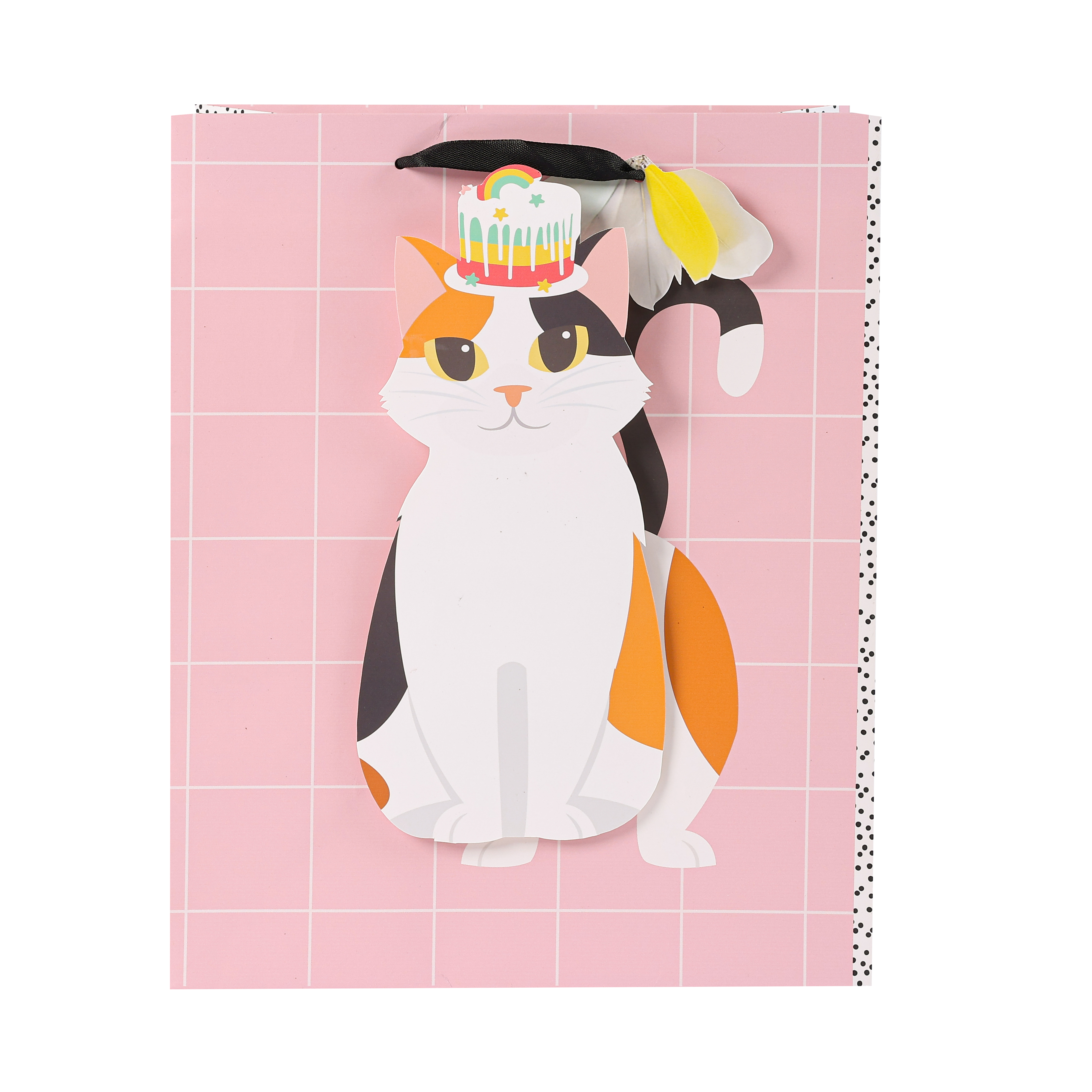 Birthday Cat Feather Gift Bag KT023